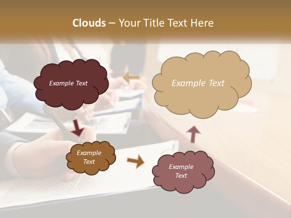 A Group Of People Sitting At A Conference Table PowerPoint Template