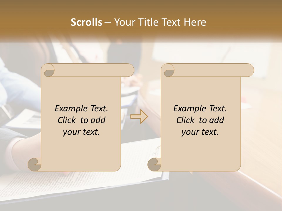 A Group Of People Sitting At A Conference Table PowerPoint Template