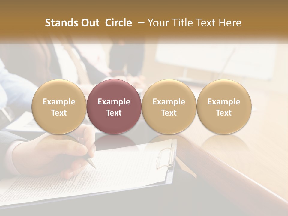 A Group Of People Sitting At A Conference Table PowerPoint Template