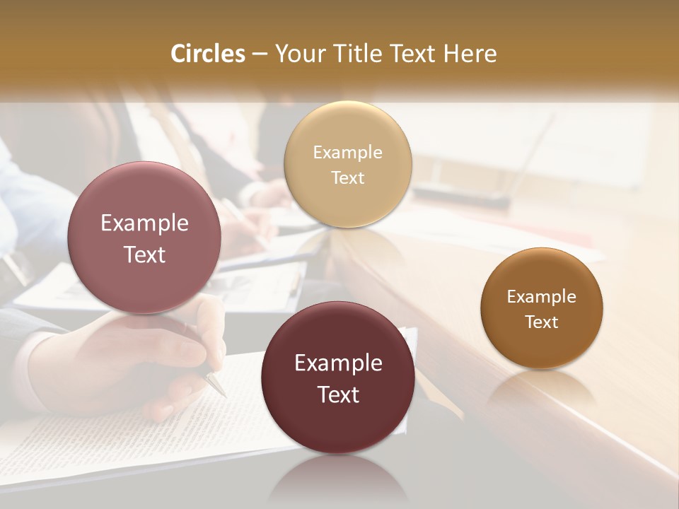 A Group Of People Sitting At A Conference Table PowerPoint Template