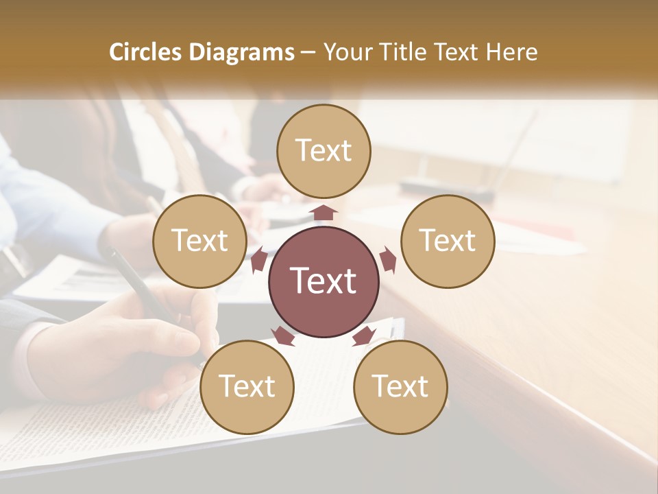 A Group Of People Sitting At A Conference Table PowerPoint Template