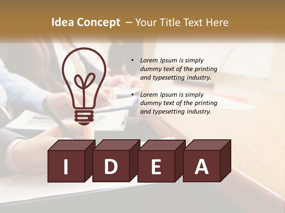 A Group Of People Sitting At A Conference Table PowerPoint Template