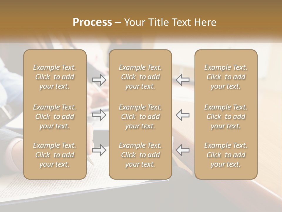 A Group Of People Sitting At A Conference Table PowerPoint Template