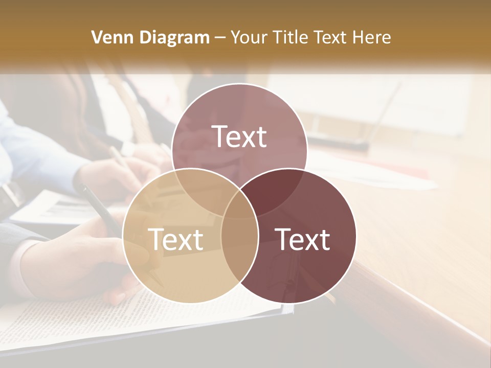 A Group Of People Sitting At A Conference Table PowerPoint Template