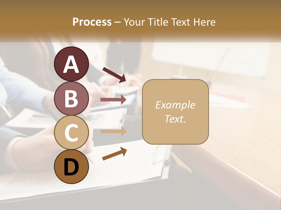 A Group Of People Sitting At A Conference Table PowerPoint Template