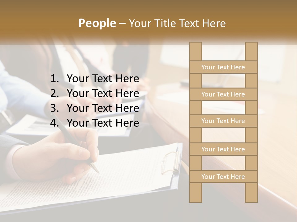 A Group Of People Sitting At A Conference Table PowerPoint Template