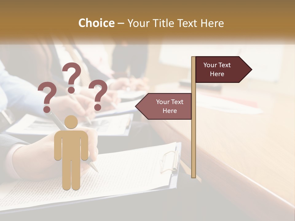 A Group Of People Sitting At A Conference Table PowerPoint Template