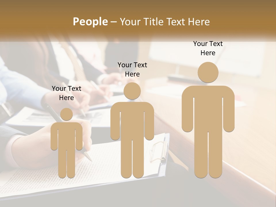 A Group Of People Sitting At A Conference Table PowerPoint Template