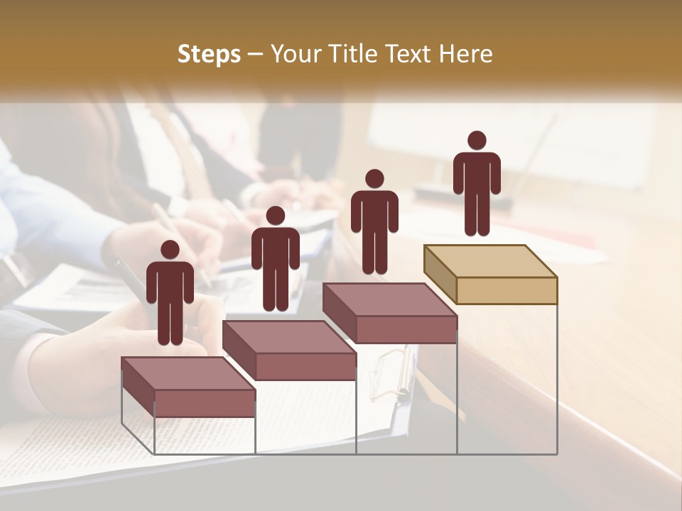 A Group Of People Sitting At A Conference Table PowerPoint Template