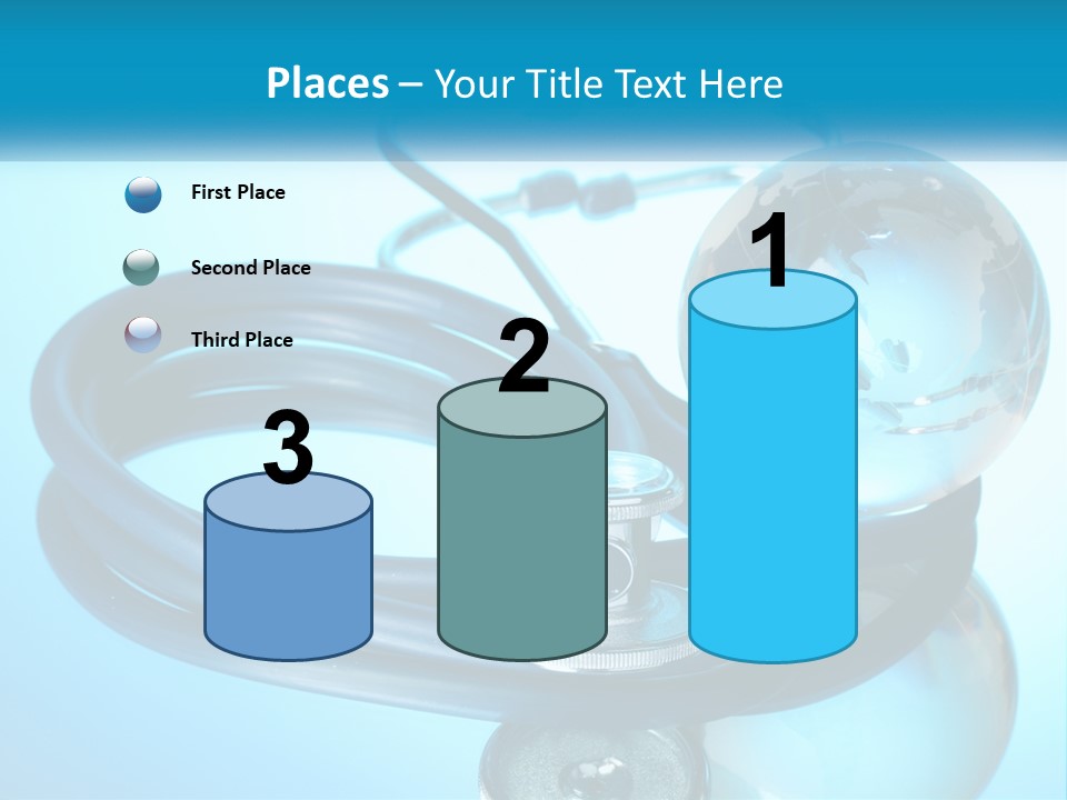 A Medical Powerpoint Presentation With A Stethoscope And A Globe PowerPoint Template