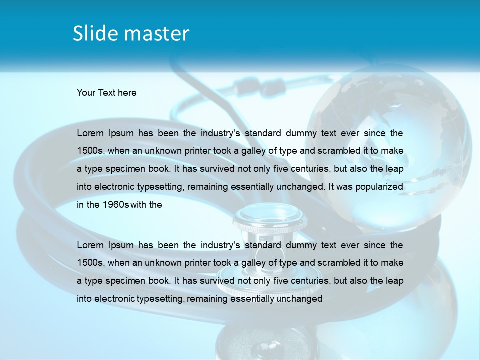 A Medical Powerpoint Presentation With A Stethoscope And A Globe PowerPoint Template