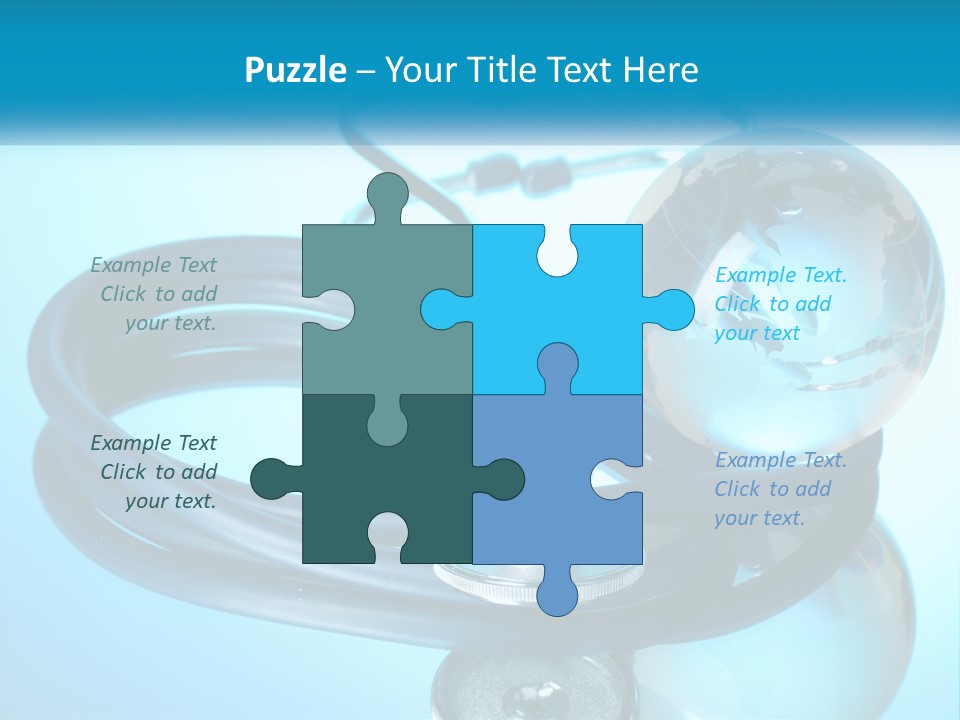 A Medical Powerpoint Presentation With A Stethoscope And A Globe PowerPoint Template