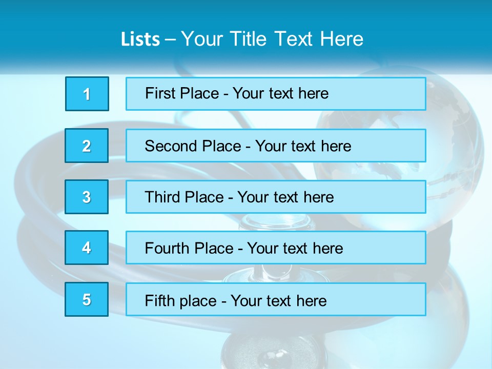 A Medical Powerpoint Presentation With A Stethoscope And A Globe PowerPoint Template