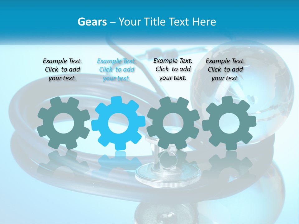 A Medical Powerpoint Presentation With A Stethoscope And A Globe PowerPoint Template