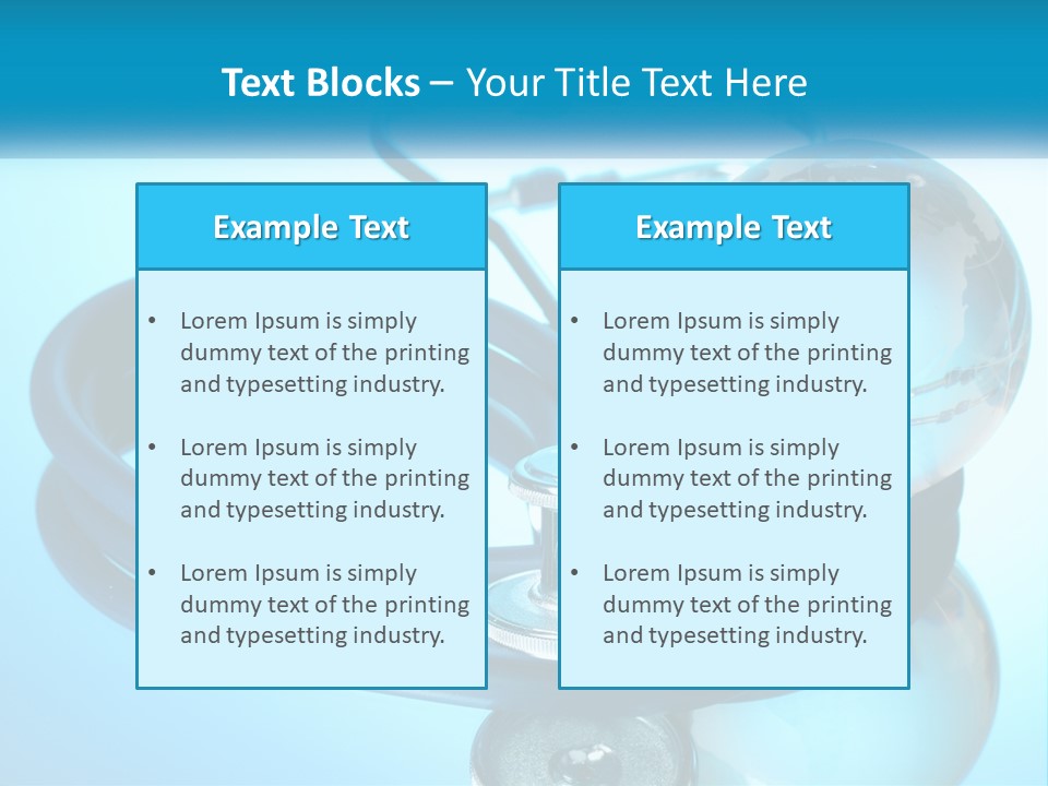 A Medical Powerpoint Presentation With A Stethoscope And A Globe PowerPoint Template