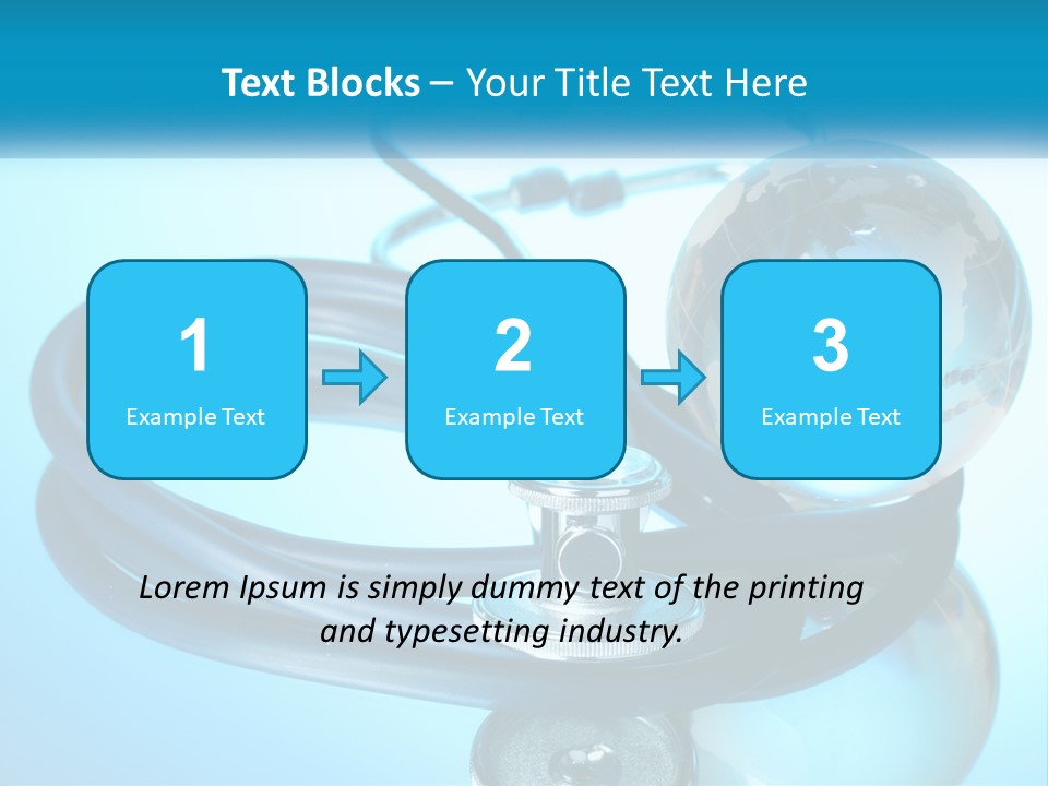 A Medical Powerpoint Presentation With A Stethoscope And A Globe PowerPoint Template