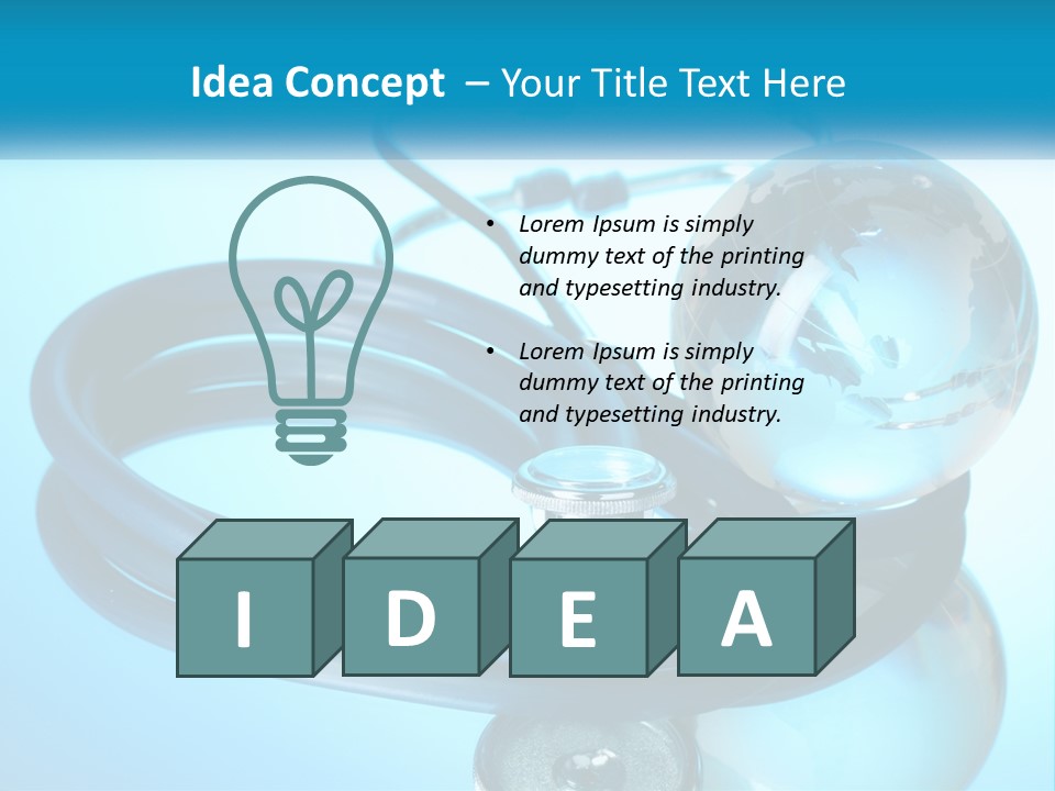 A Medical Powerpoint Presentation With A Stethoscope And A Globe PowerPoint Template