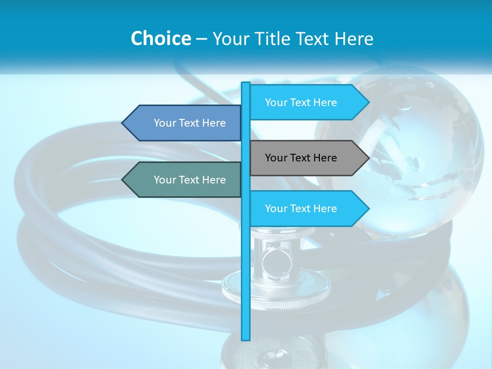 A Medical Powerpoint Presentation With A Stethoscope And A Globe PowerPoint Template