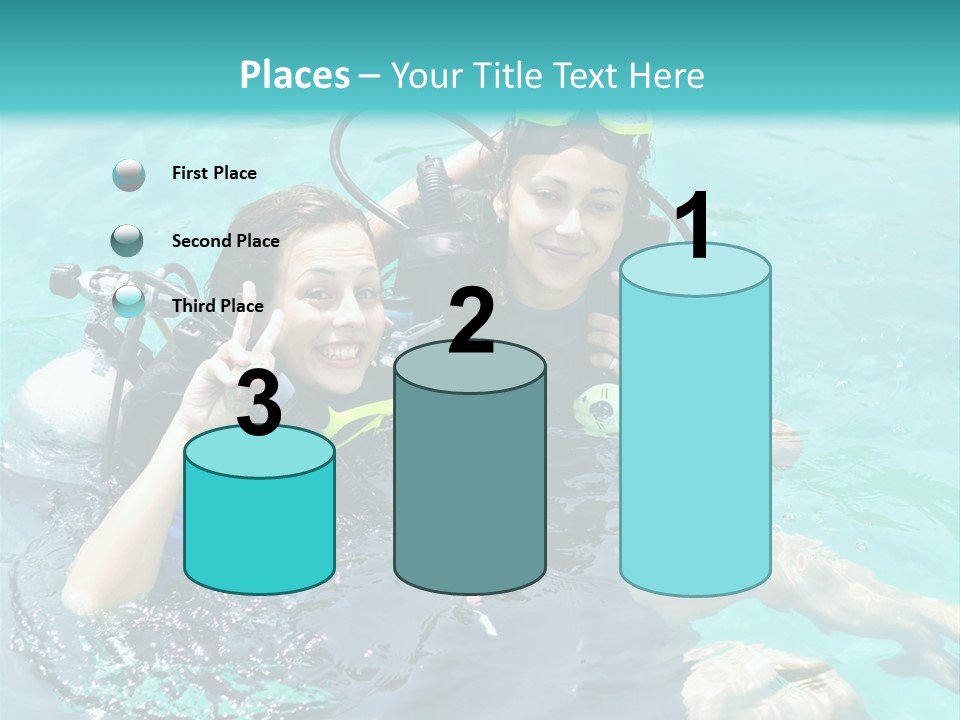A Couple Of People In The Water With Scuba Gear PowerPoint Template