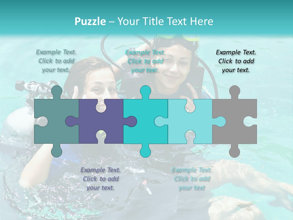A Couple Of People In The Water With Scuba Gear PowerPoint Template
