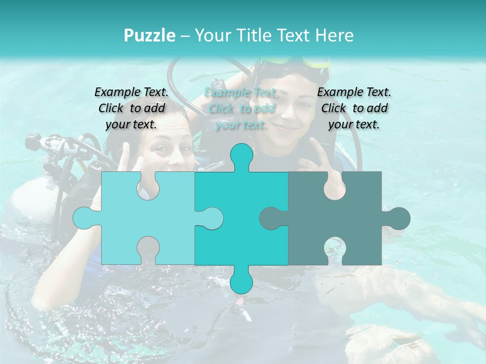 A Couple Of People In The Water With Scuba Gear PowerPoint Template
