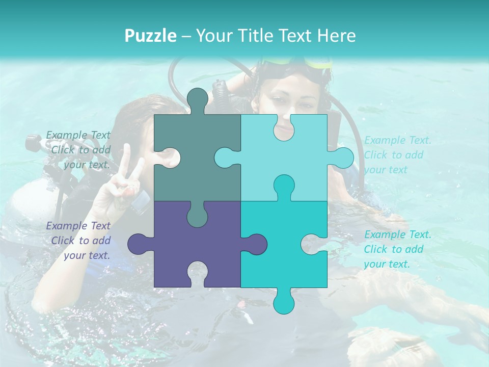 A Couple Of People In The Water With Scuba Gear PowerPoint Template