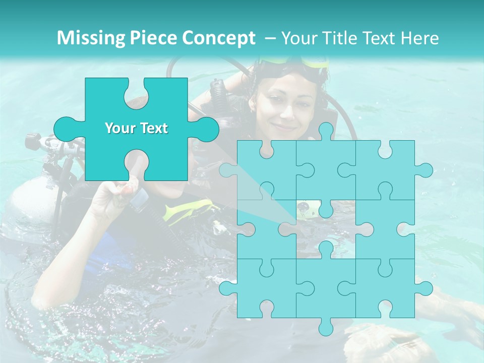 A Couple Of People In The Water With Scuba Gear PowerPoint Template