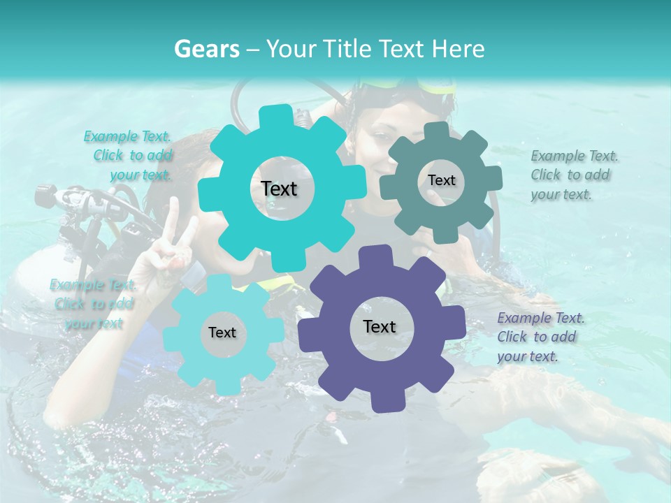 A Couple Of People In The Water With Scuba Gear PowerPoint Template
