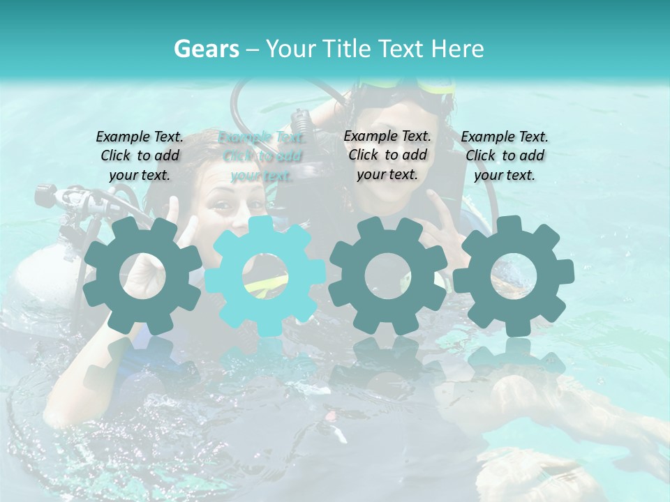 A Couple Of People In The Water With Scuba Gear PowerPoint Template