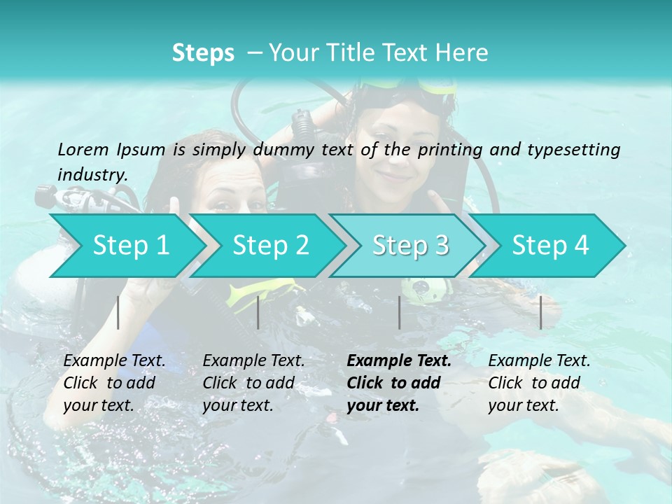 A Couple Of People In The Water With Scuba Gear PowerPoint Template