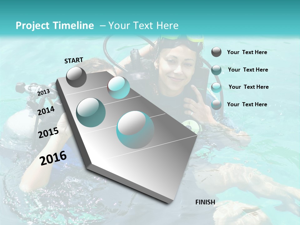 A Couple Of People In The Water With Scuba Gear PowerPoint Template