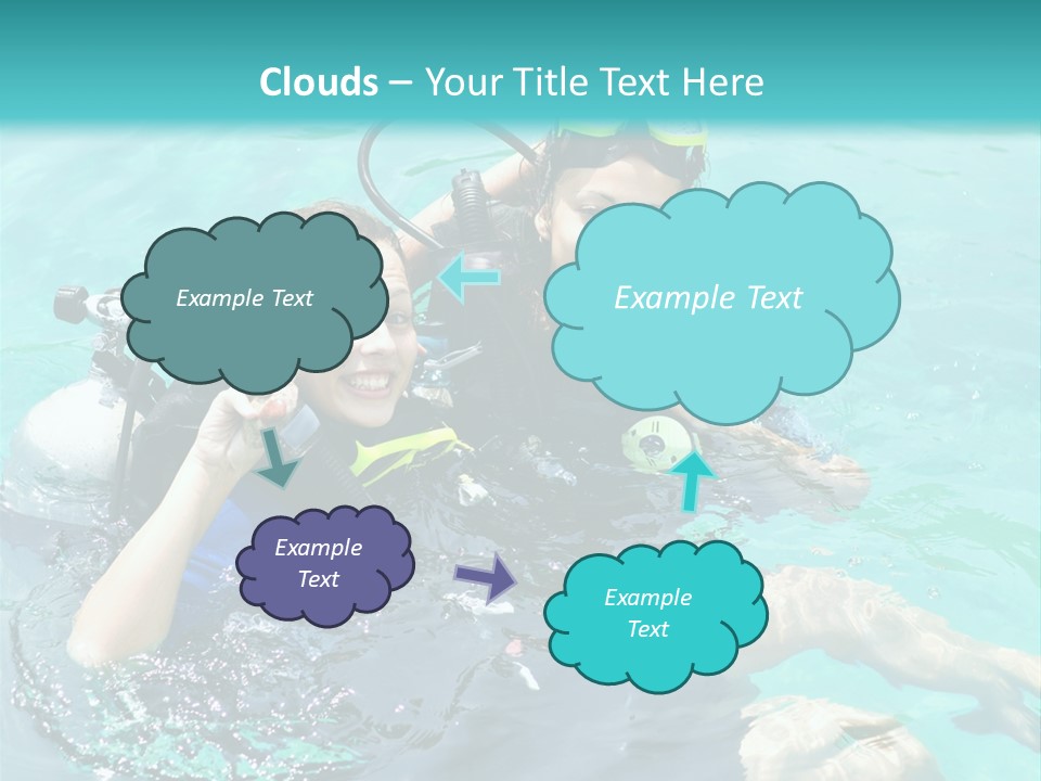 A Couple Of People In The Water With Scuba Gear PowerPoint Template