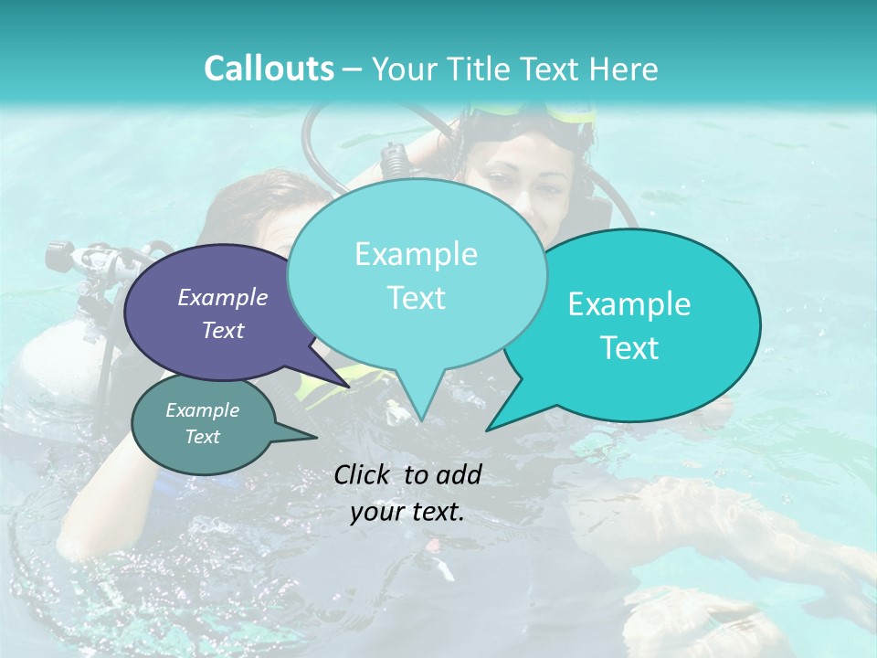 A Couple Of People In The Water With Scuba Gear PowerPoint Template
