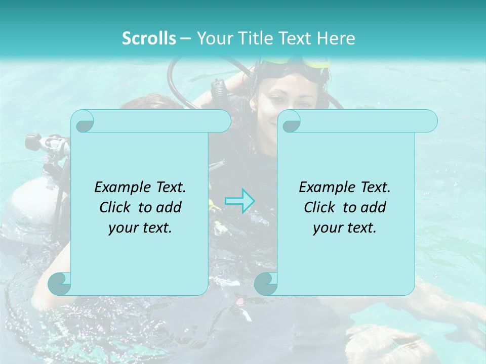 A Couple Of People In The Water With Scuba Gear PowerPoint Template
