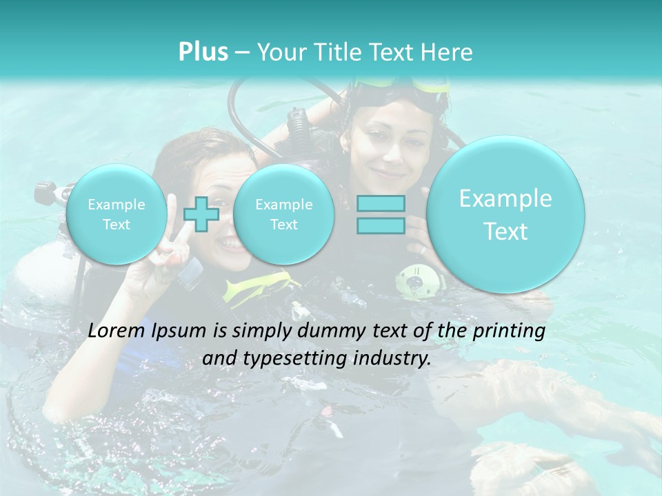 A Couple Of People In The Water With Scuba Gear PowerPoint Template
