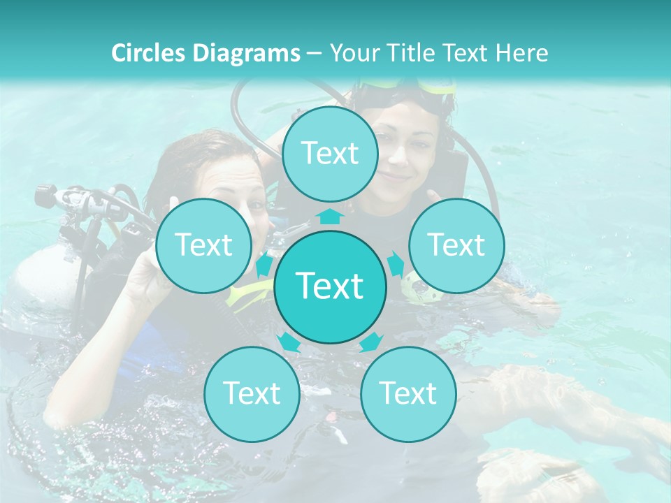 A Couple Of People In The Water With Scuba Gear PowerPoint Template