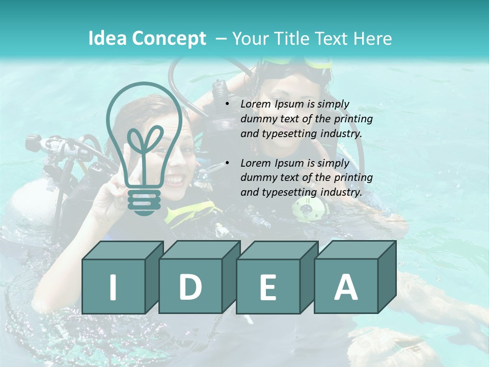 A Couple Of People In The Water With Scuba Gear PowerPoint Template
