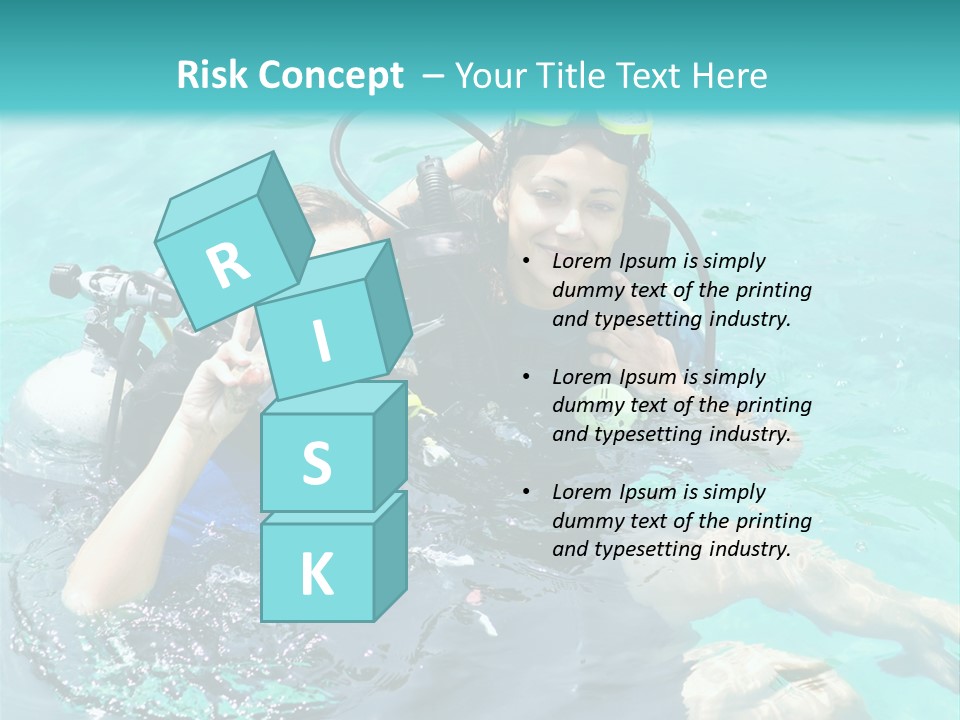 A Couple Of People In The Water With Scuba Gear PowerPoint Template