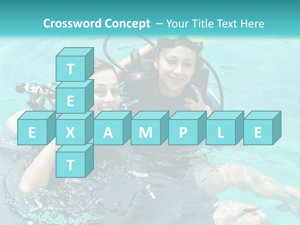 A Couple Of People In The Water With Scuba Gear PowerPoint Template