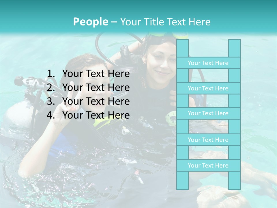 A Couple Of People In The Water With Scuba Gear PowerPoint Template