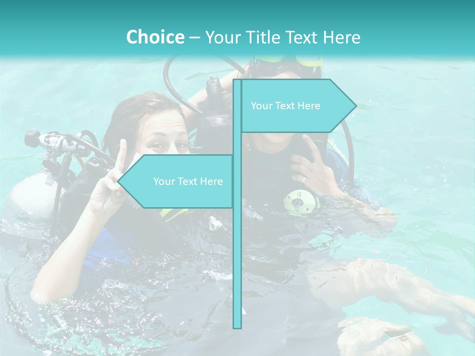 A Couple Of People In The Water With Scuba Gear PowerPoint Template
