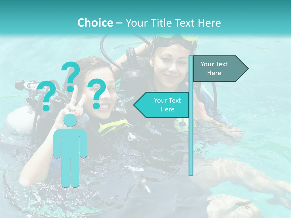 A Couple Of People In The Water With Scuba Gear PowerPoint Template