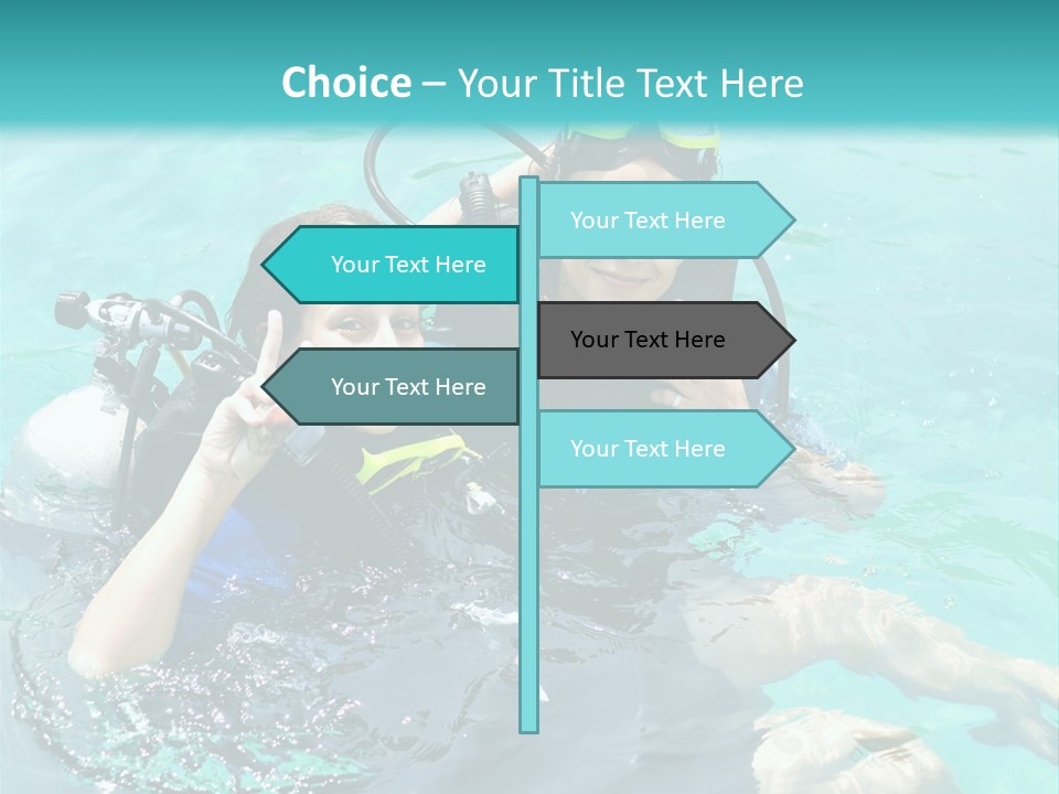 A Couple Of People In The Water With Scuba Gear PowerPoint Template