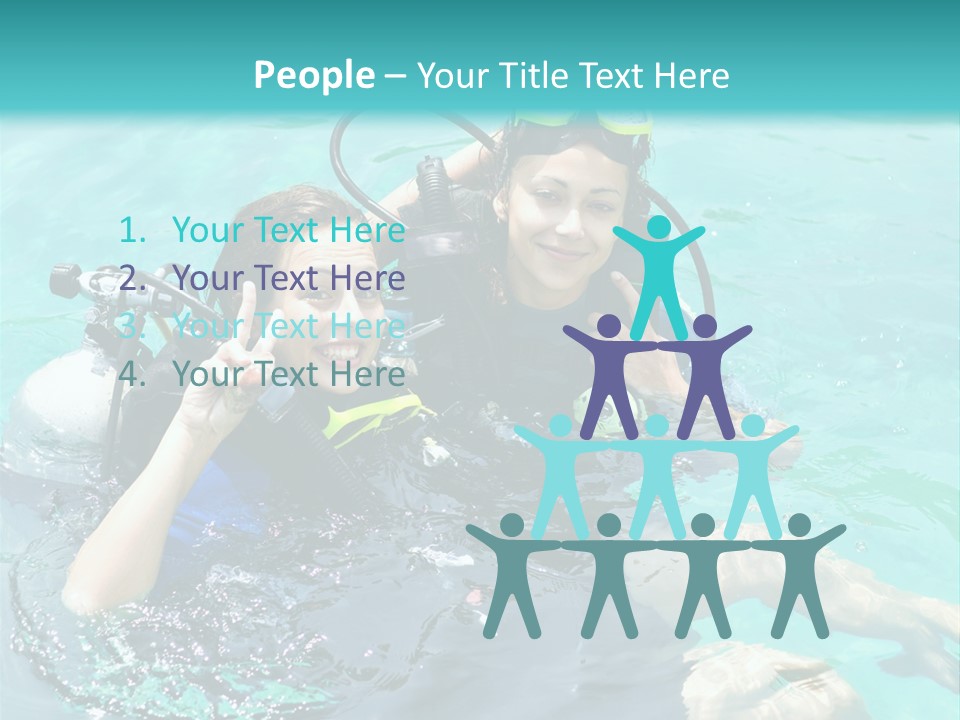 A Couple Of People In The Water With Scuba Gear PowerPoint Template
