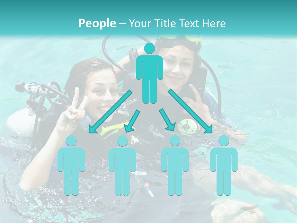 A Couple Of People In The Water With Scuba Gear PowerPoint Template