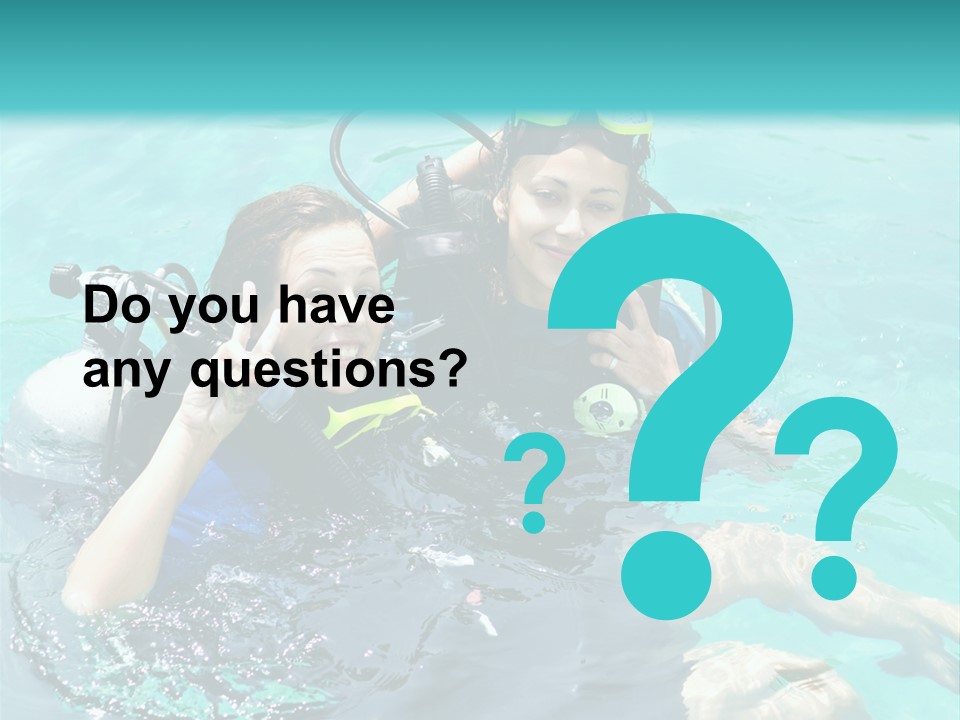 A Couple Of People In The Water With Scuba Gear PowerPoint Template
