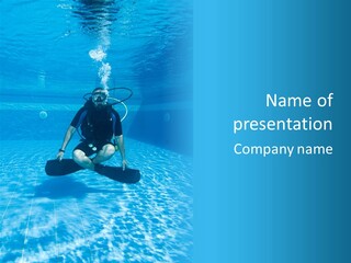 A Man Is Diving In The Water With A Board PowerPoint Template
