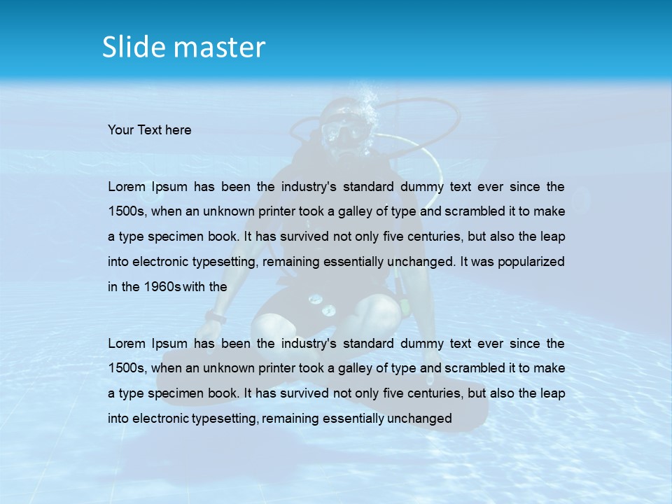 A Man Is Diving In The Water With A Board PowerPoint Template