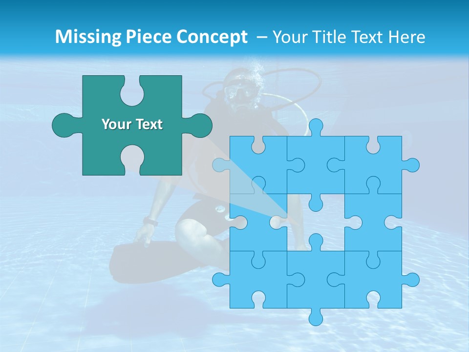 A Man Is Diving In The Water With A Board PowerPoint Template