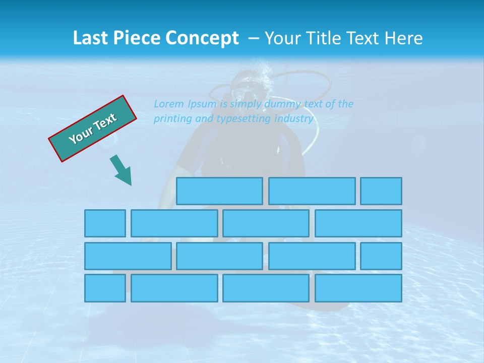 A Man Is Diving In The Water With A Board PowerPoint Template